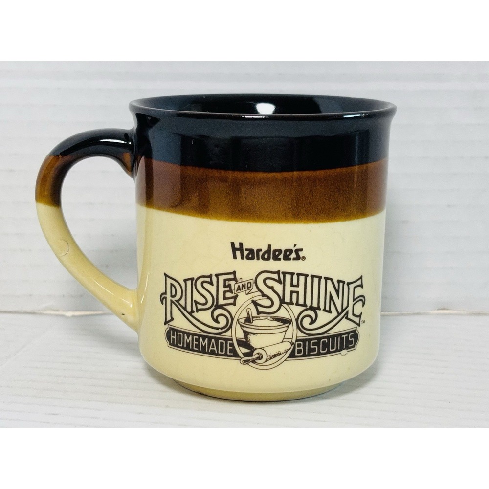 Vintage 1989 Hardee's Rise & Shine Biscuits Coffee Mug Restaurant Ware‎